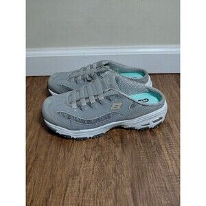SKECHERS D'lites WOMEN'S Sz 8 Comfort SLIP-ON Shoes Mule Memory Foam Gray